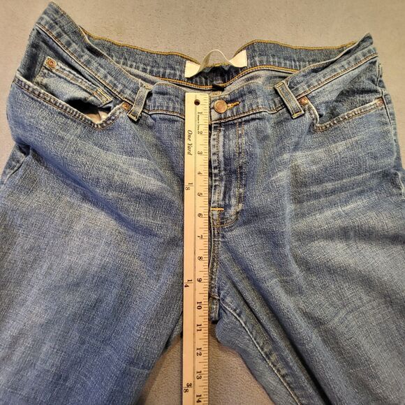 Mossimo Jeans Womens 16 Blue Medium Washed Distressed Flared Y2K Grunge - Picture 6 of 10